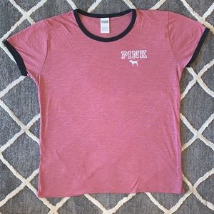 VS PINK - Soft Pink & Dark Gray T-Shirt with logo